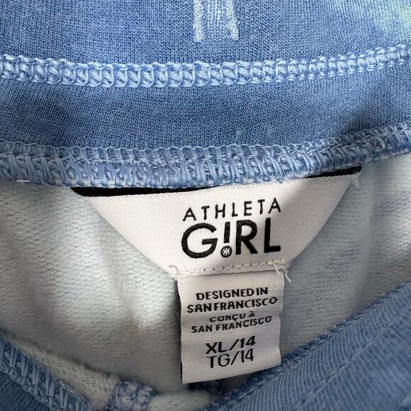 Athleta Girl Blue Tie Dye Warm Up Jogger Pants - XL/14 - Loungewear Athleisure - Picture 4 of 6